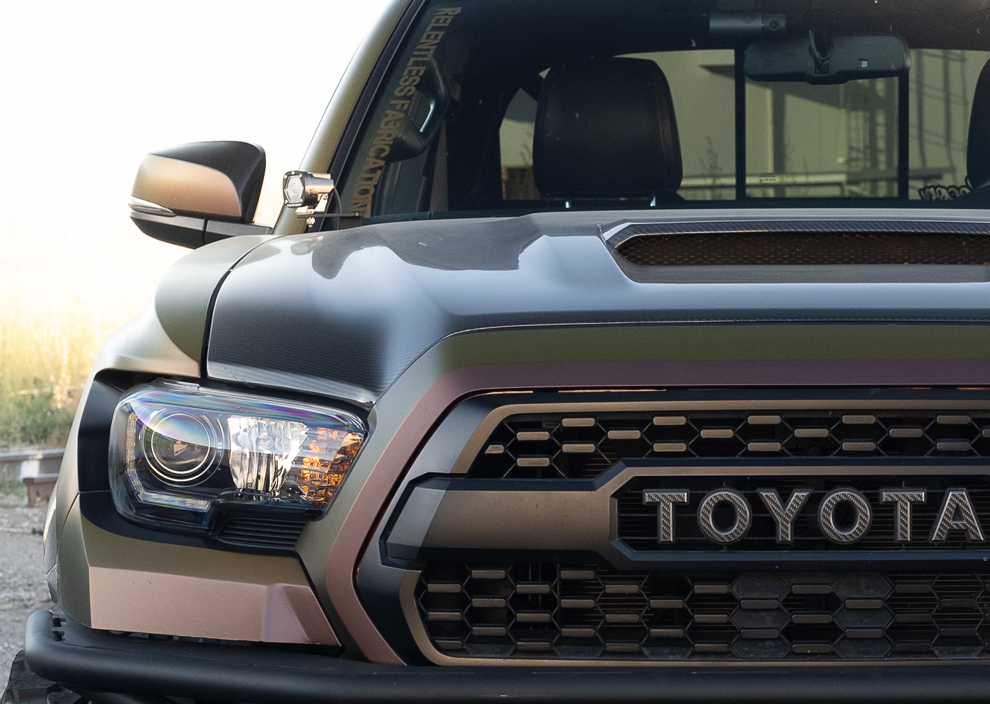 Relentless Off-Road - 2016-2023 Tacoma Hood Hinge Ditch Light Brackets