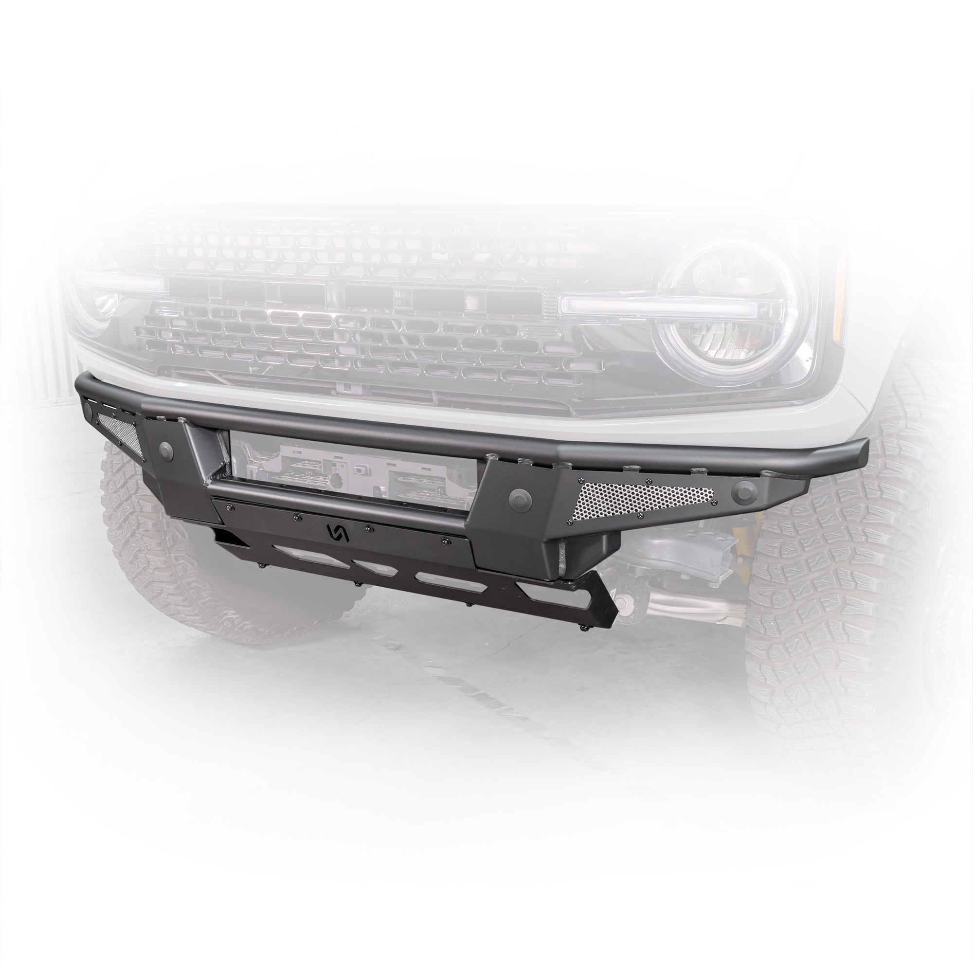 2021+ Ford Bronco Baja Tubular Front Bumper & Skid Plate - Turn Offroad