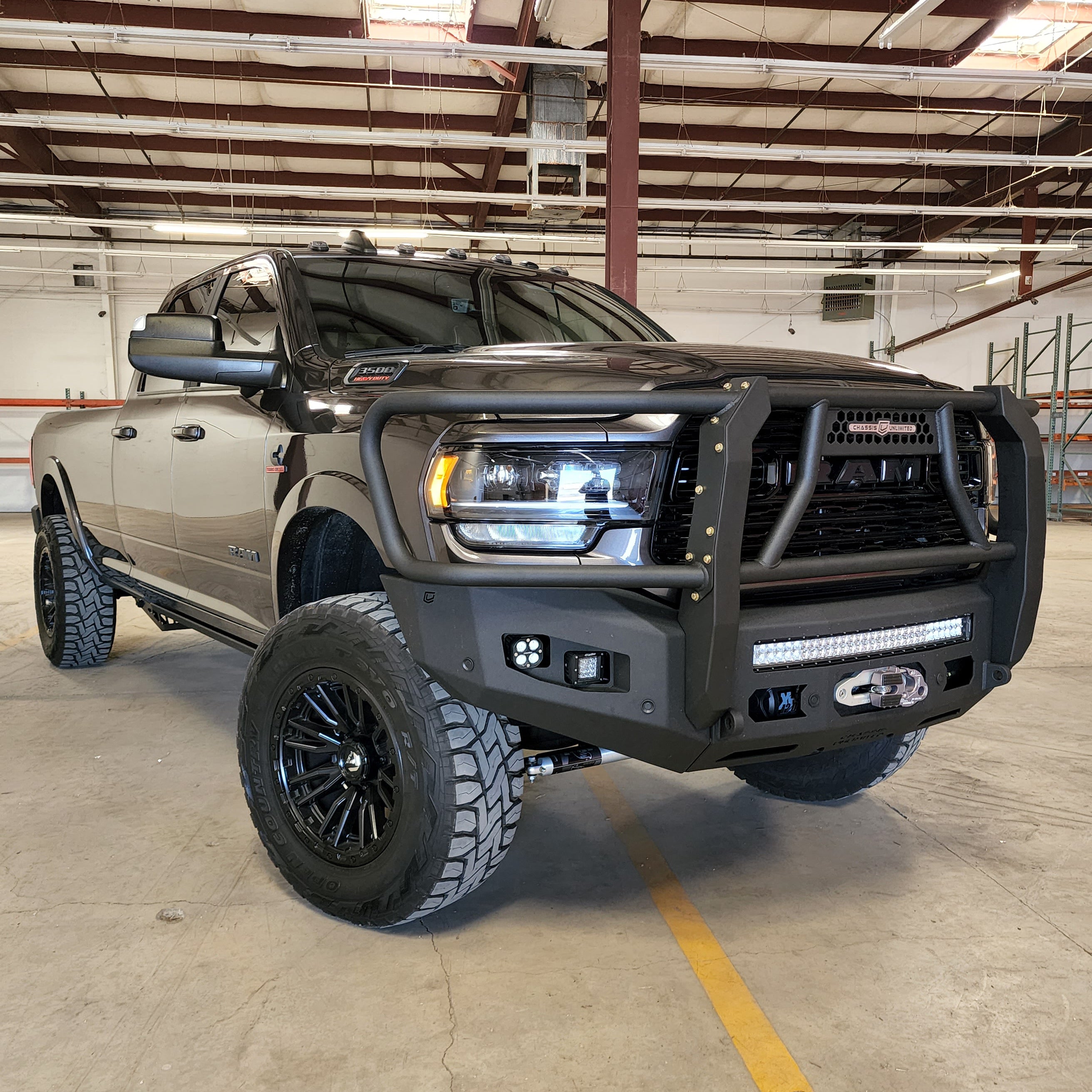 2019-2022 RAM 2500/3500 ATTITUDE FRONT WINCH Bumper Grill Guard Chassis Unlimited Inc.