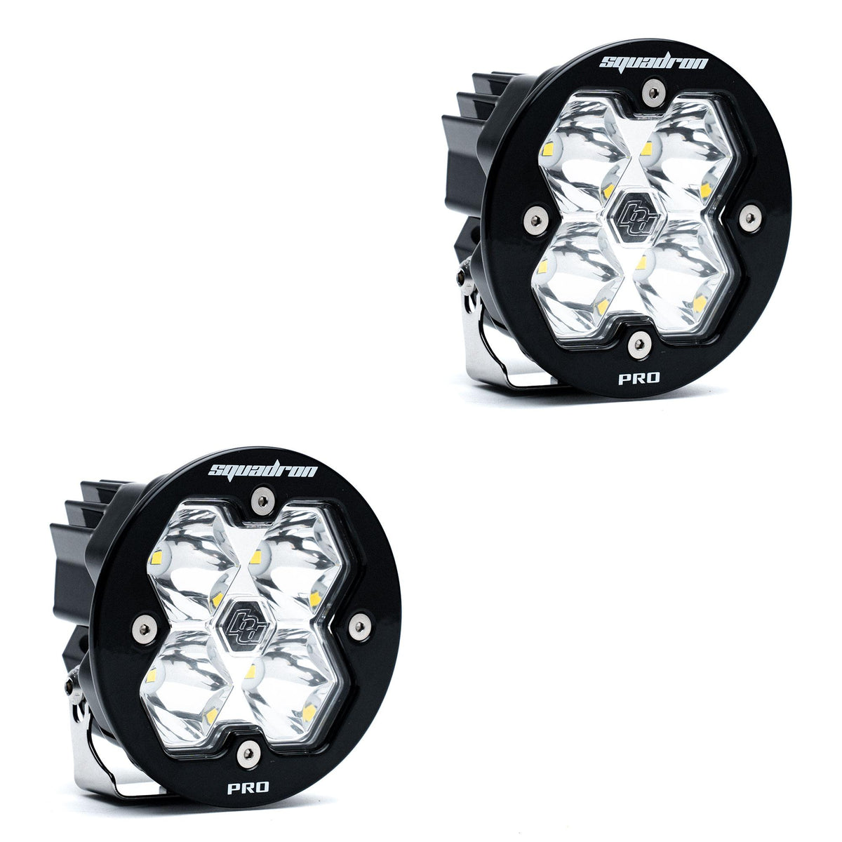Squadron-R 2.0 Pro Black LED Auxiliary Light Pod Pair (No Harness) Universal Clear Spot Baja Designs