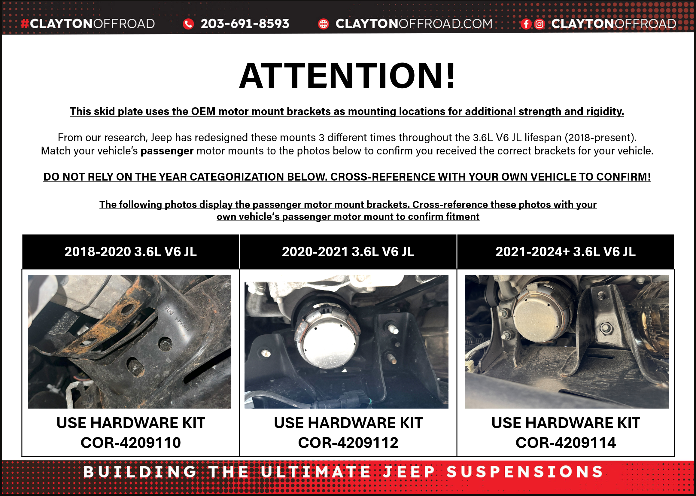 Jeep 3.6L Engine Skid Plate System (2020+, JL/JT)