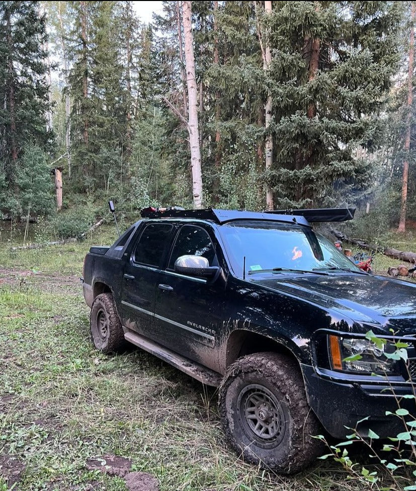 Black Chevy Avalanche Roof Rack by Baseline Overland