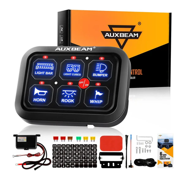 AUXBEAM Single Series 6/8 Gang LED Switch Panel, Off Road Light Controller