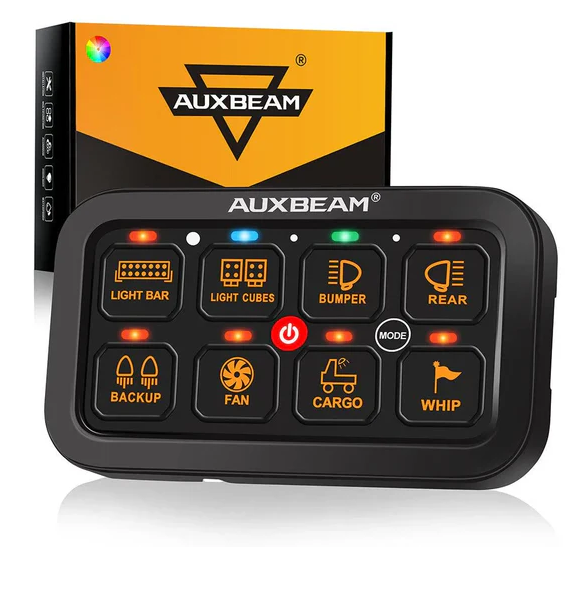 AUXBEAM RGB Series 4/6/8/12 Gang LED Switch Panel,Off Road Light Controller