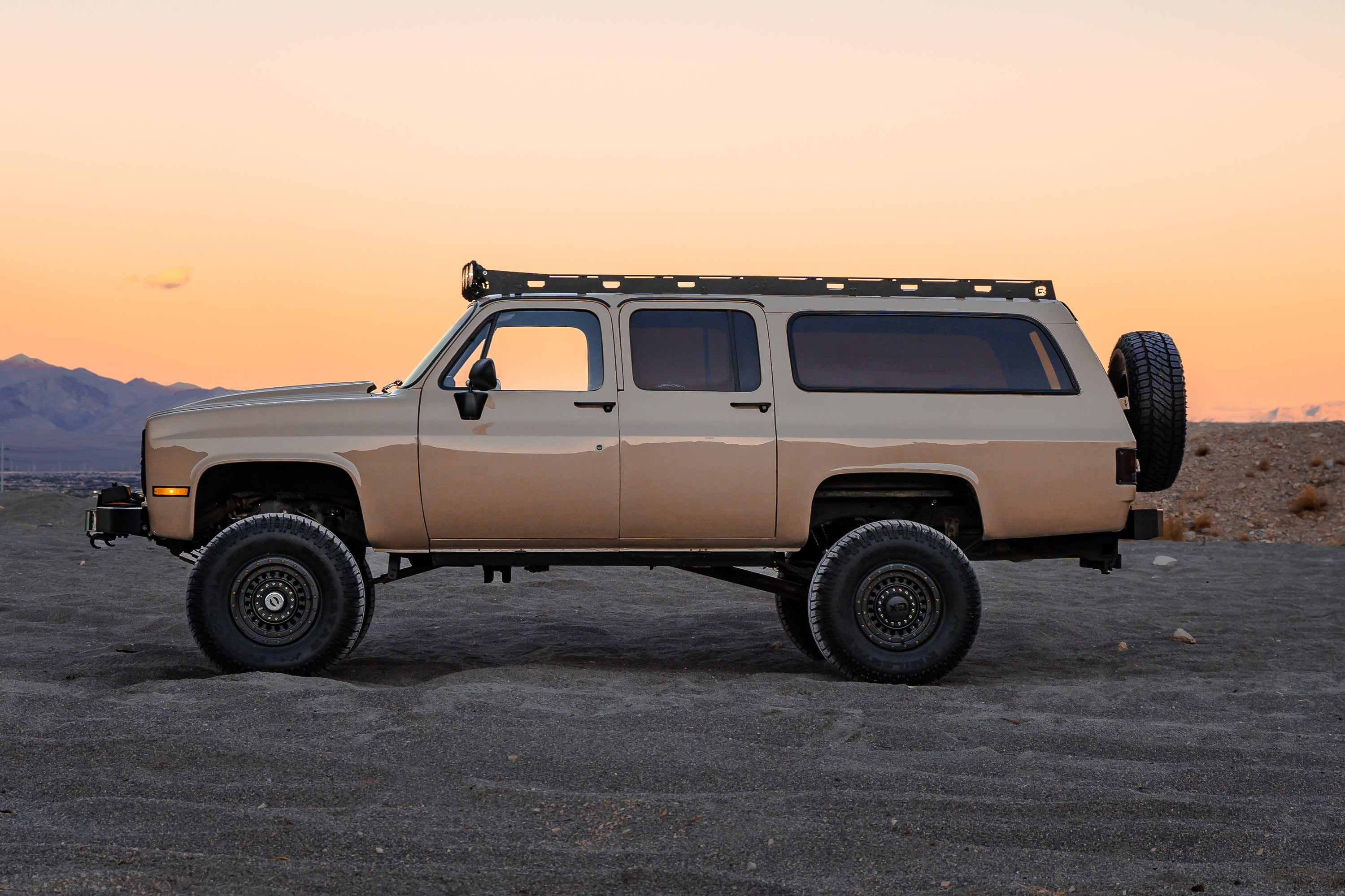 Hodson Motors 1985 Suburban Roof Rack with KC HiLites Gravity Pro Light Bar Baseline Overland