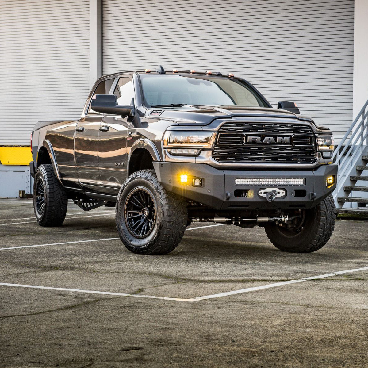 affordable 2019-2022 ram 2500-3500 attitude series front winch bumper