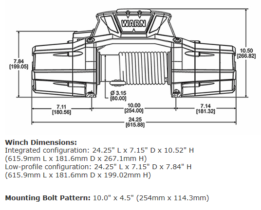 WARN ZEON 12-S PLATINUM WINCH - 95960