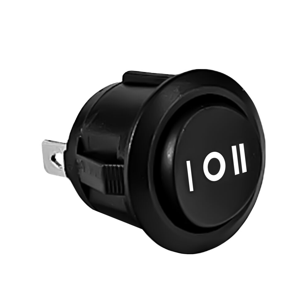 KC FLEX ERA Light Switch - 3-Position Rocker - Round - Black - # 3114