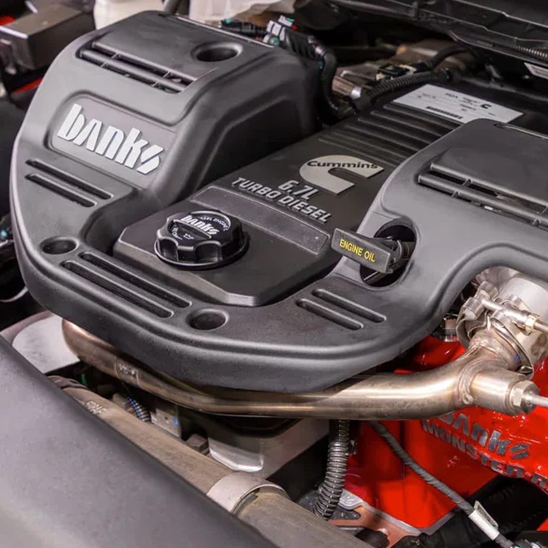 Banks Engine Cover with Revolver Billet Oil Cap