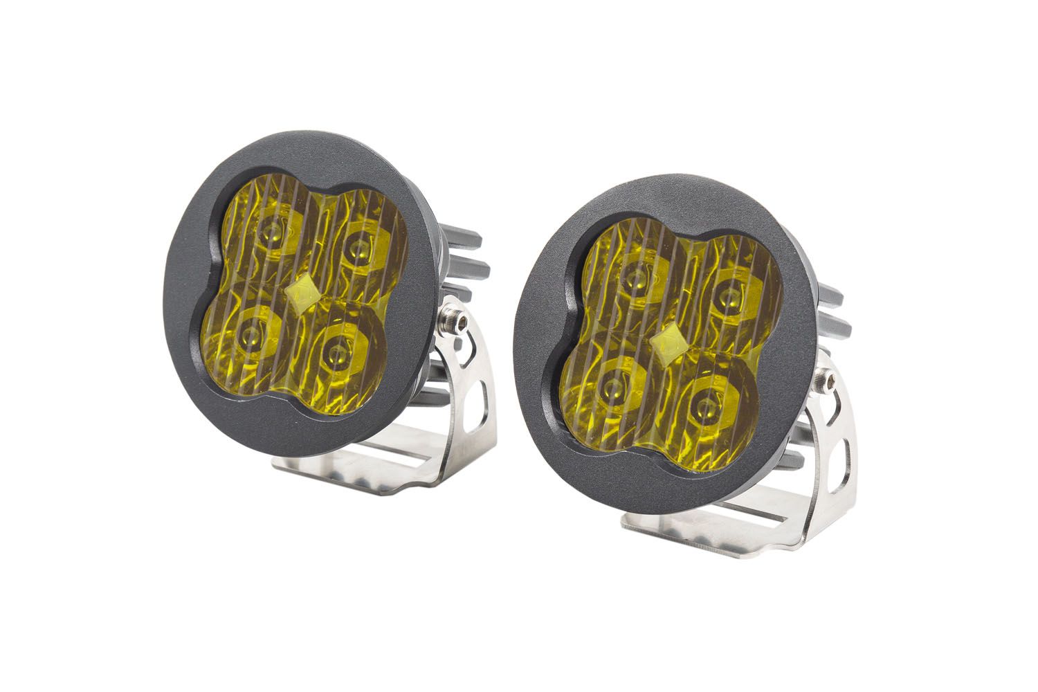 Stage Series 3" SAE/DOT Yellow Pro Round LED Pod (pair)