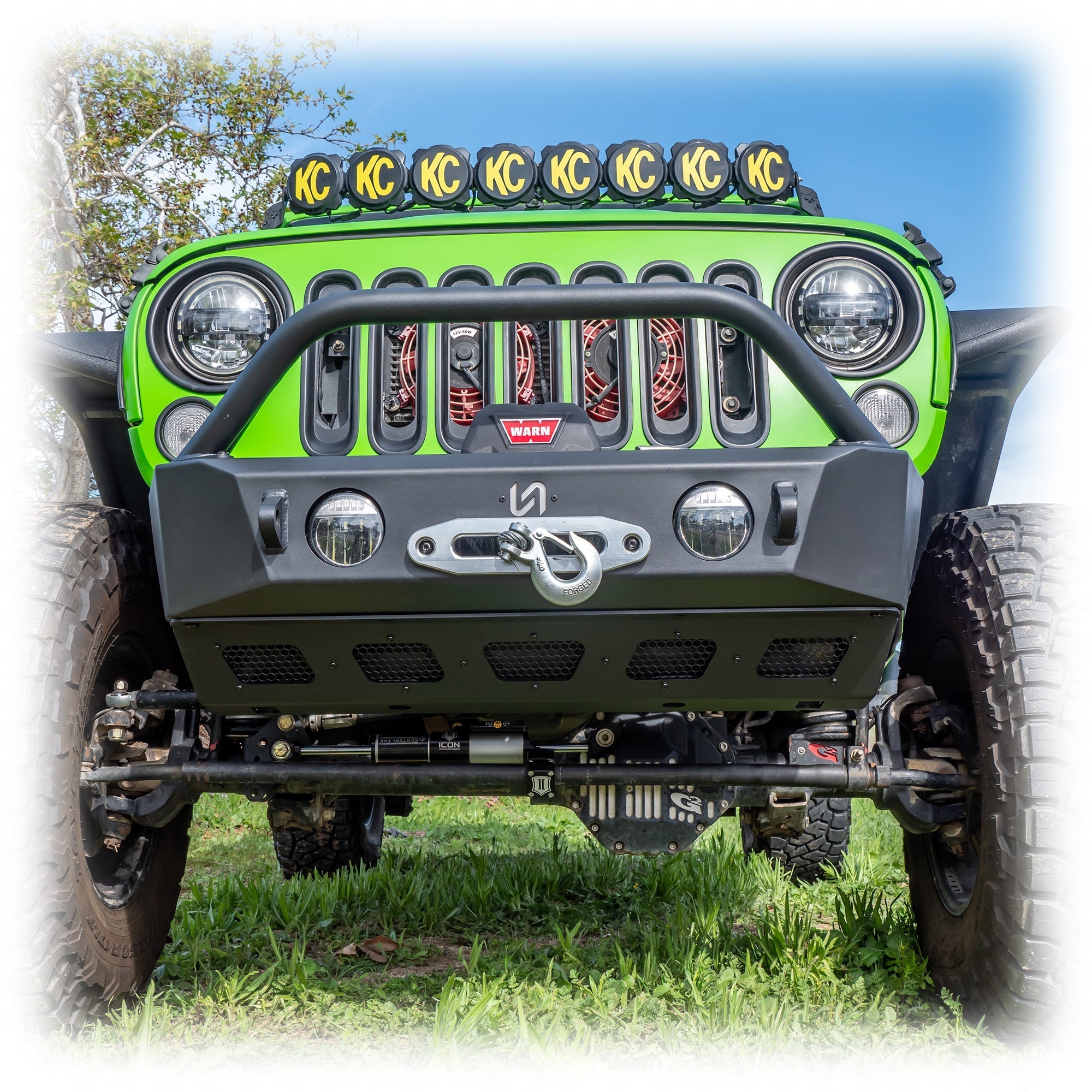 Jeep JK/JL/JT Front Bumper with Skid Plate & Recessed Winch Mount | 2007–2025 - Turn Offroad