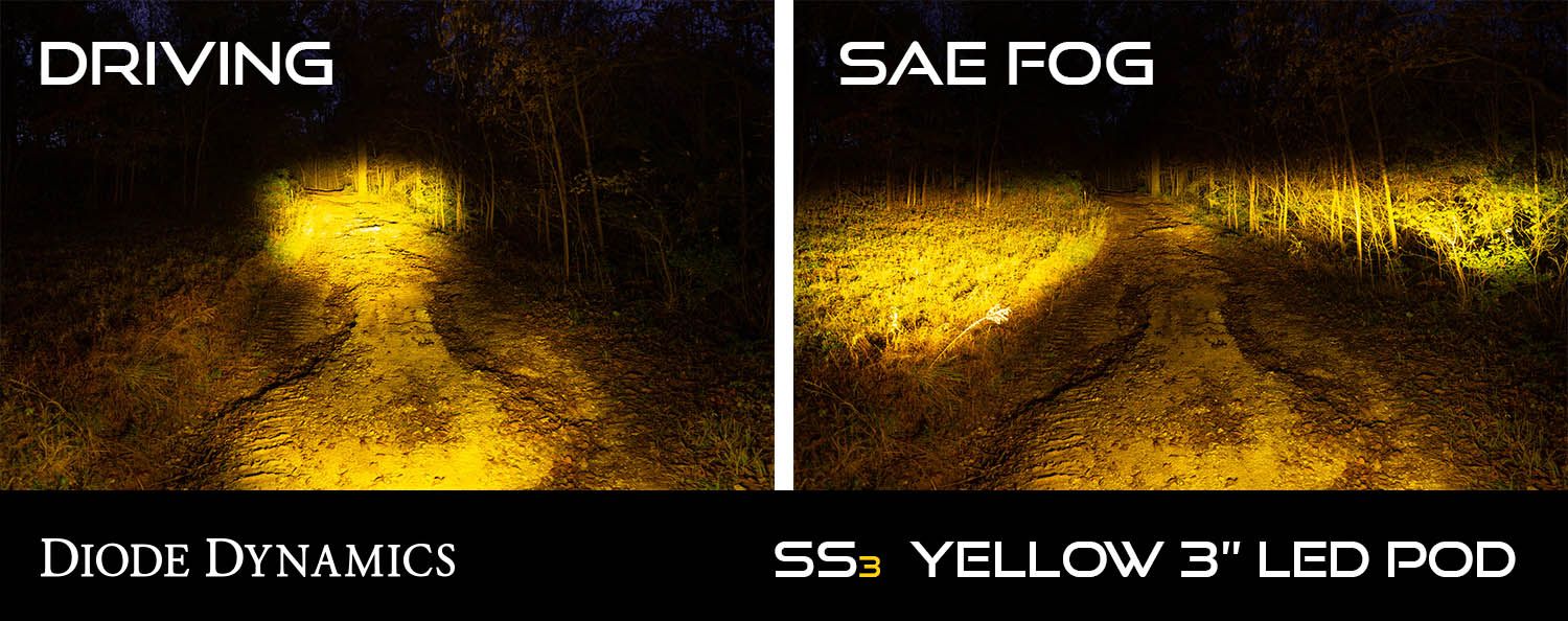 Stage Series 3" SAE/DOT Yellow Sport Round LED Pod (pair)