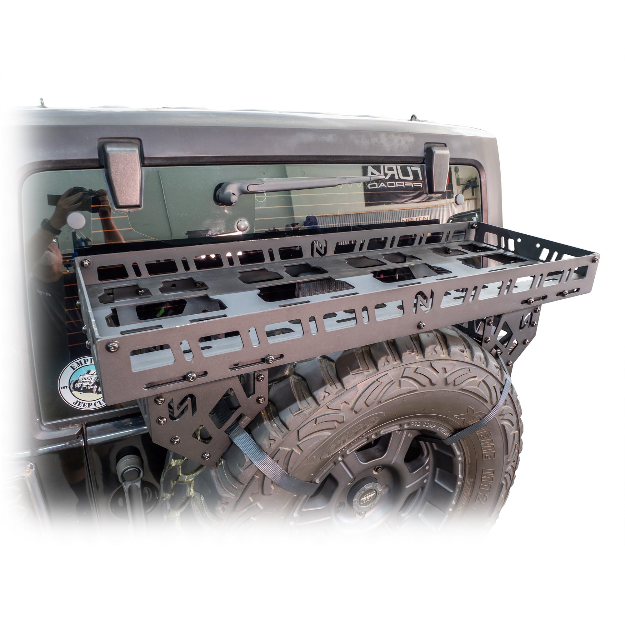 Universal Offroad Spare Tire Storage Rack - Offroad Ice Chest Carrier - Turn Offroad